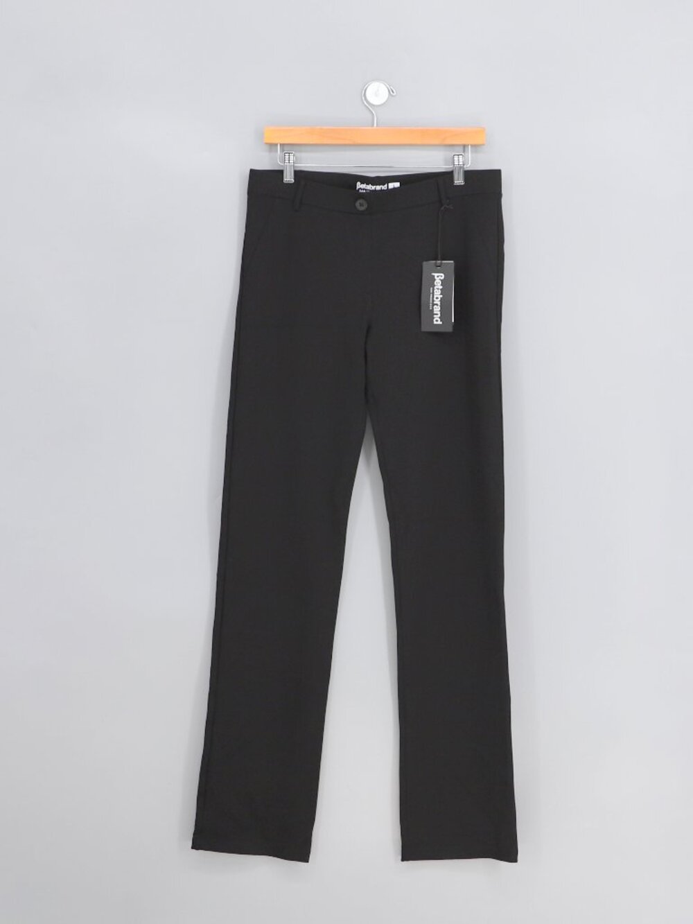 NWT BETABRAND Classic Dress Pant Yoga Pant Midrise Bootcut Black Size L Long